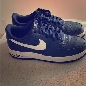 Navy blue Nike Air Force ones